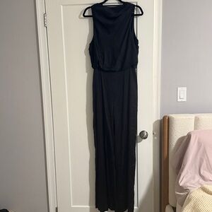 Abercrombie & Fitch Black wide leg jumpsuit- satin medium